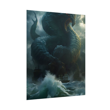 Mythic Sea Monster: Dark Ocean Artwork - Poster