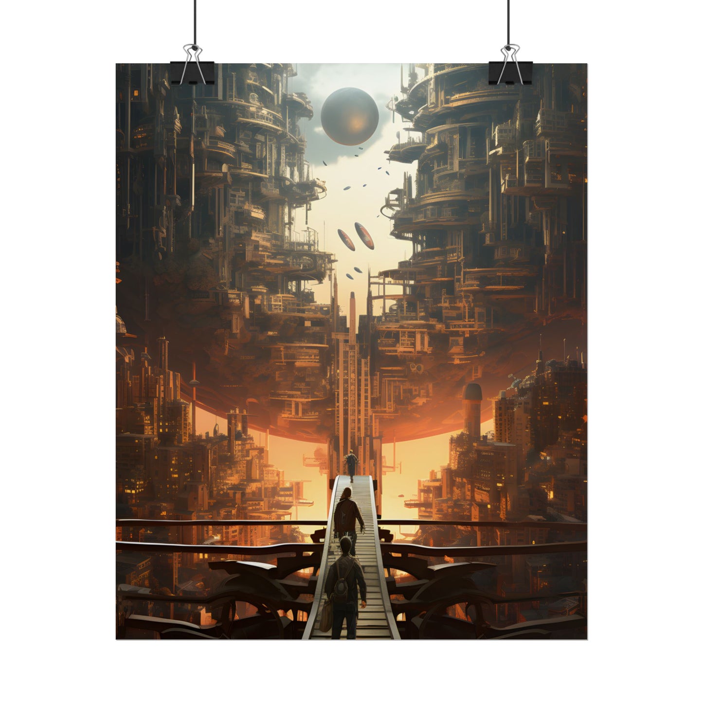 Perfect Futuristic Cityscape: Dystopian Utopia Urban Artwork - Poster