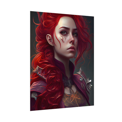 Realistic Red Hair Portrait: Soft Light Artwork - Poster