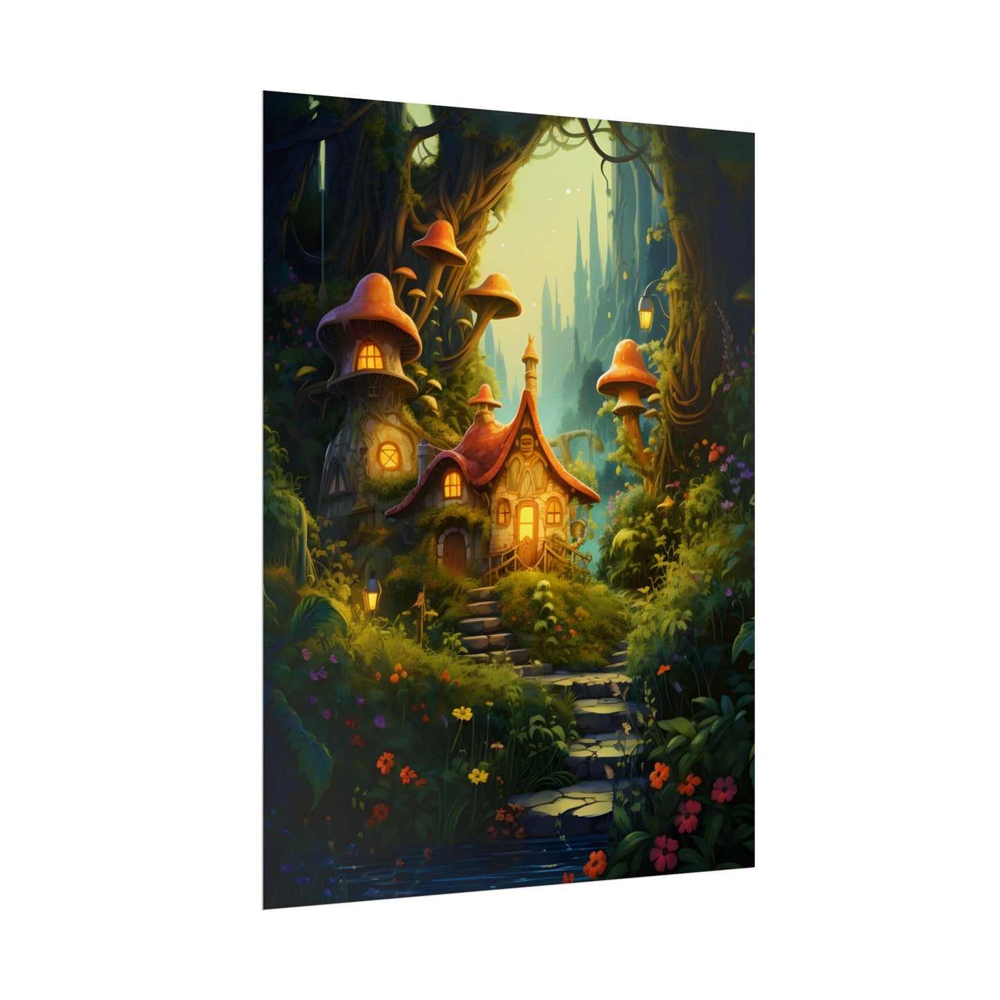 Enchanted Forest Wonder: A Young Hero in Whimsical Magic - Poster
