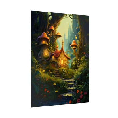 Enchanted Forest Wonder: A Young Hero in Whimsical Magic - Poster
