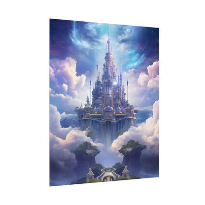 Celestial Fantasy Floating City: Dreamlike Artwork - Poster