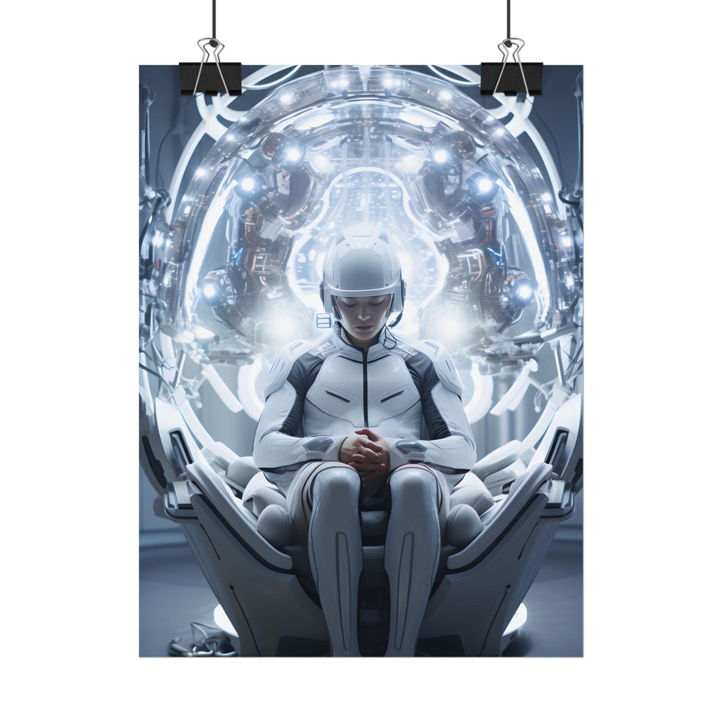 Elderly Man in a Complex Web: Medical Experiment Artwork - Poster