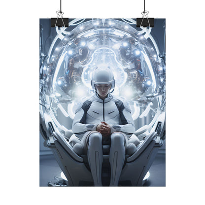 Elderly Man in a Complex Web: Medical Experiment Artwork - Poster