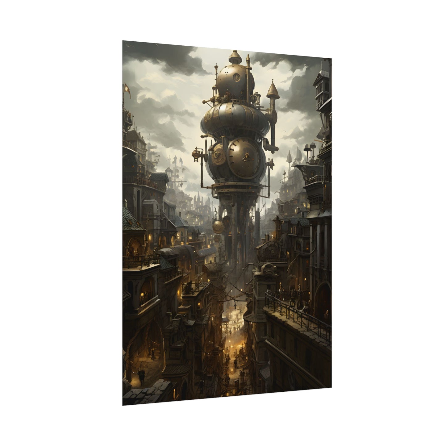 Vibrant Steampunk City: A World of Wonder - Poster