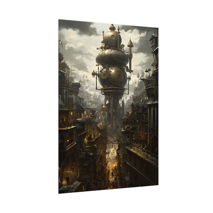Vibrant Steampunk City: A World of Wonder - Poster