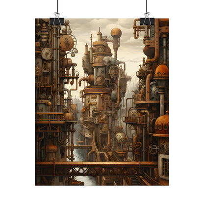 Steampunk Cityscape: Vintage Parisian Dreamscape - Poster