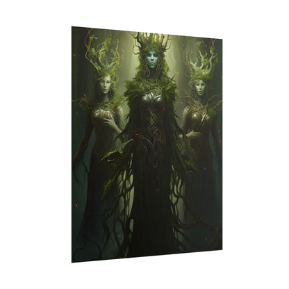 Mystical Forest Guardians: Ancient Tree Spirits Digital Art - Poster