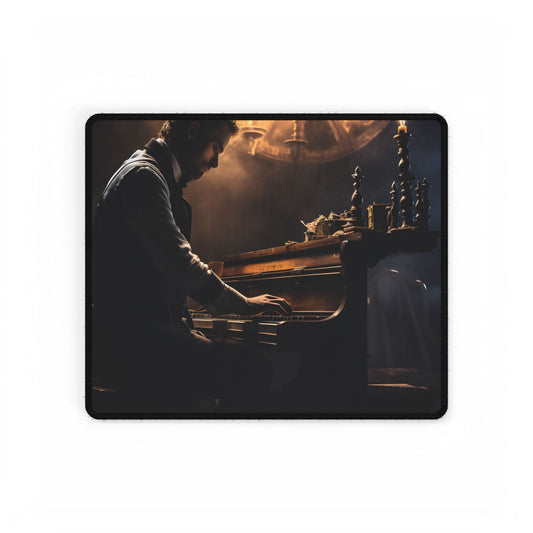 Mysterious Melody: Ephemeral Piano Performance - Desk Mat