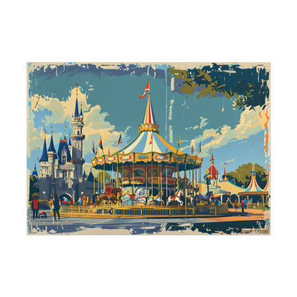 Vintage Disney Nostalgia: Retro Attraction Poster Art - Poster