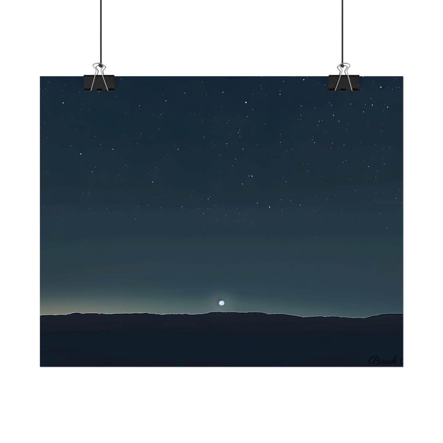 Minimalist Night Sky: Celestial Artwork with Stars and Palette - Poster