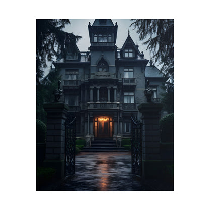 Haunted Victorian Mansion: Spooky Atmosphere Artwork - Poster