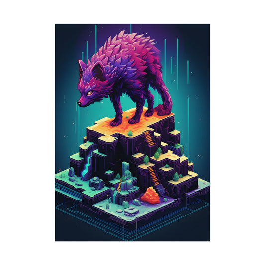 Pixel Fantasy: Cyber Pets in Retro Digital Art - Poster