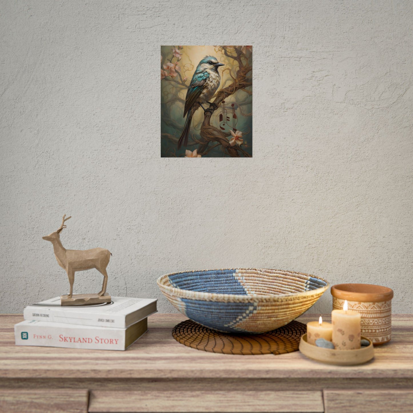 Blue Beauty: A Majestic Songbird in Nature - Poster