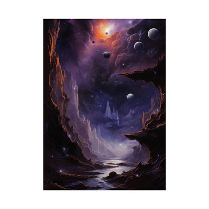 Black Hole Cosmic Odyssey: A Massive Planet's Journey Through Space - Poster