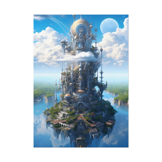 Floating City of Columbia: Breathtaking Aerial View - Poster