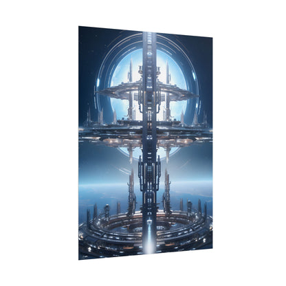 Massive Orbital Space Station: Detailed Artwork - Poster