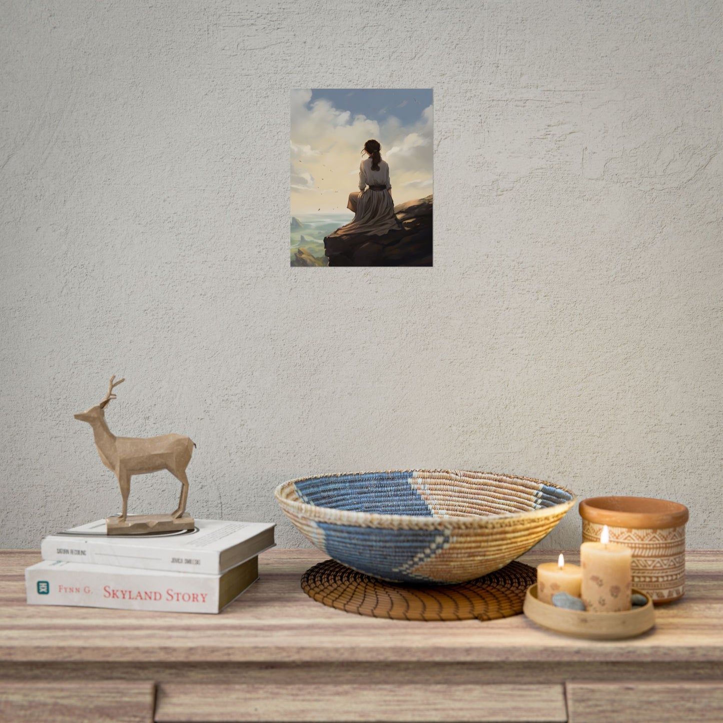 Handcrafted Earthy Orb: Artisan Textured Artwork - Poster