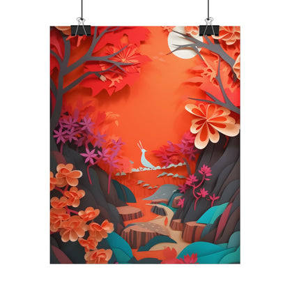 Vibrant European Landscape: Colorful Paper Quilling Art - Poster
