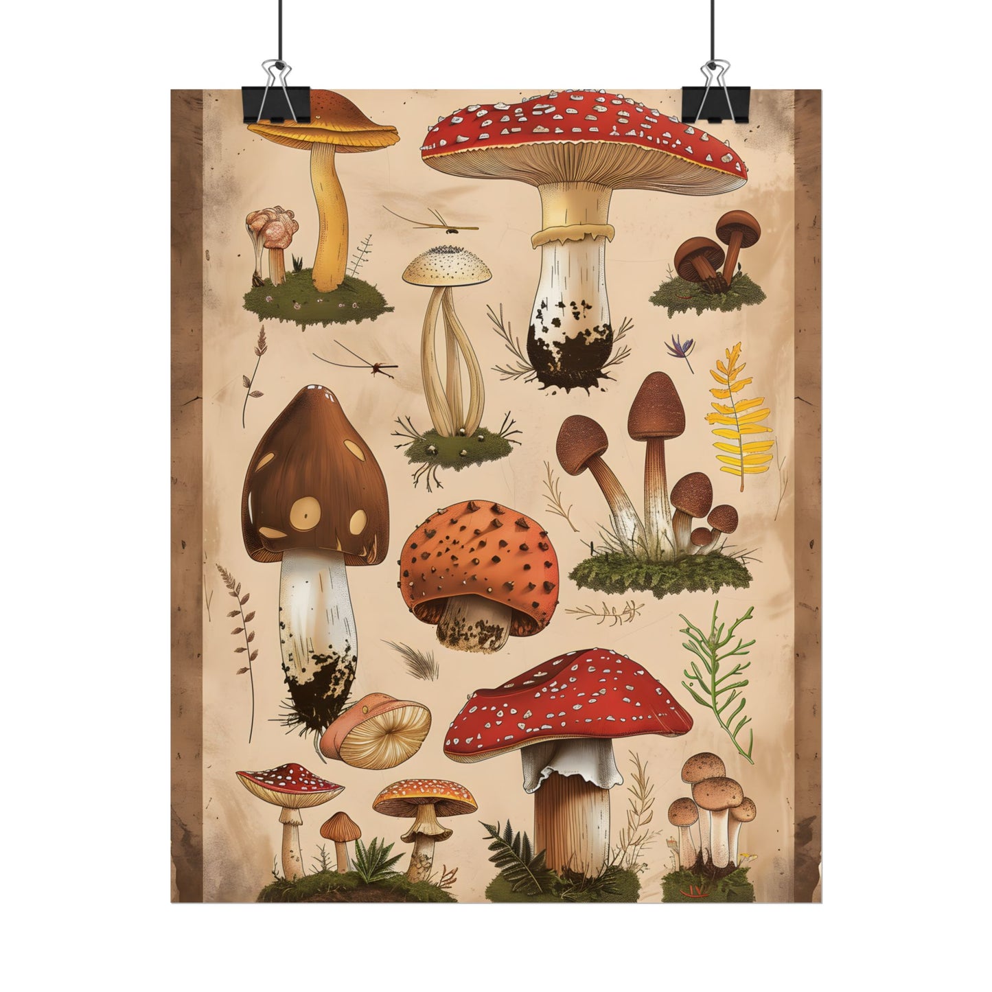 Vibrant Mushroom Species Poster: A Colorful Collection - Poster