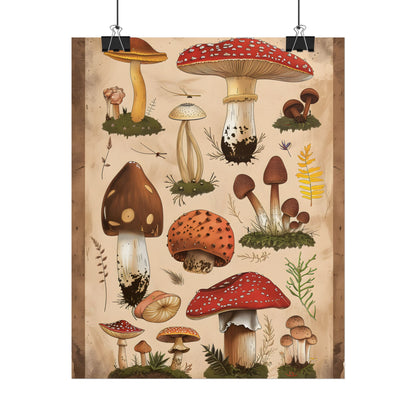 Vibrant Mushroom Species Poster: A Colorful Collection - Poster