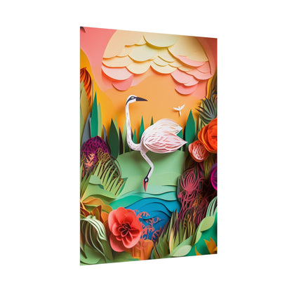 Peaceful Island Landscape: Paper Quilling Water Scene Art - Poster