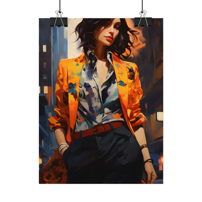 Urban Youthful Portrait: Fashionable City Style Digital Art - Poster