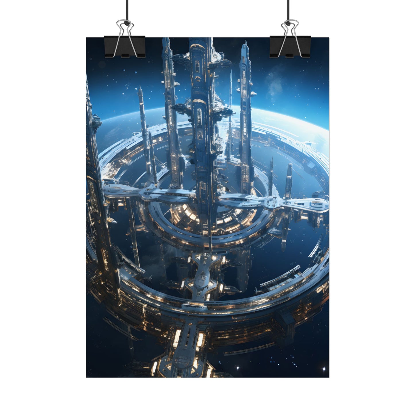 Futuristic Space Station: Aetherial Hub - Poster