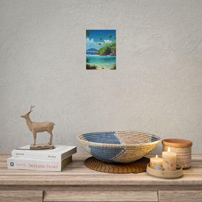Tranquil Tropical Paradise: Calming Island Scene Art - Poster