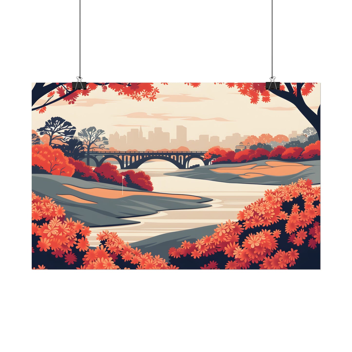 Retro Golf Course Illustration: Classic Greens - Poster