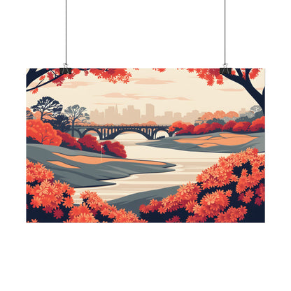 Retro Golf Course Illustration: Classic Greens - Poster