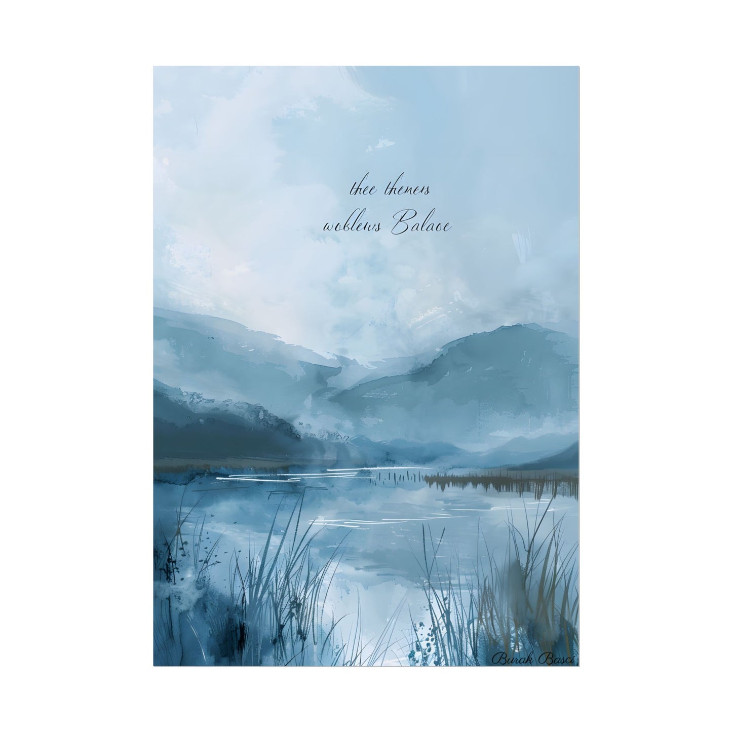 Peaceful Serenade: A Calming Landscape with Inspirational Quote - Poster