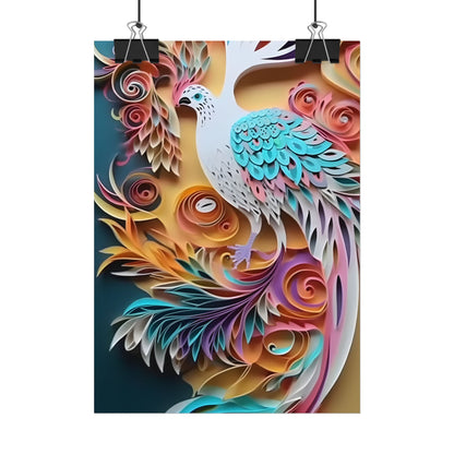 Vibrant Beach Paradise: Paper Quilling Artwork - Poster