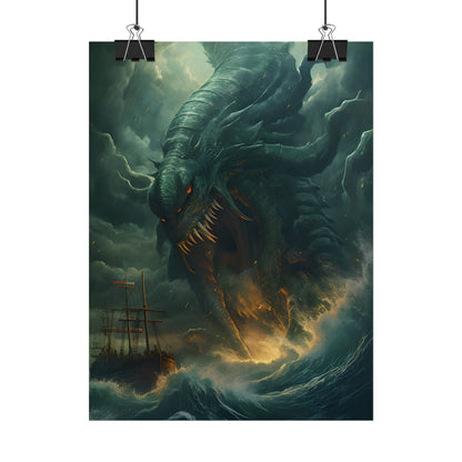 Ancient Sea Monsters: Mythical Marine Reptile Artwork - Poster