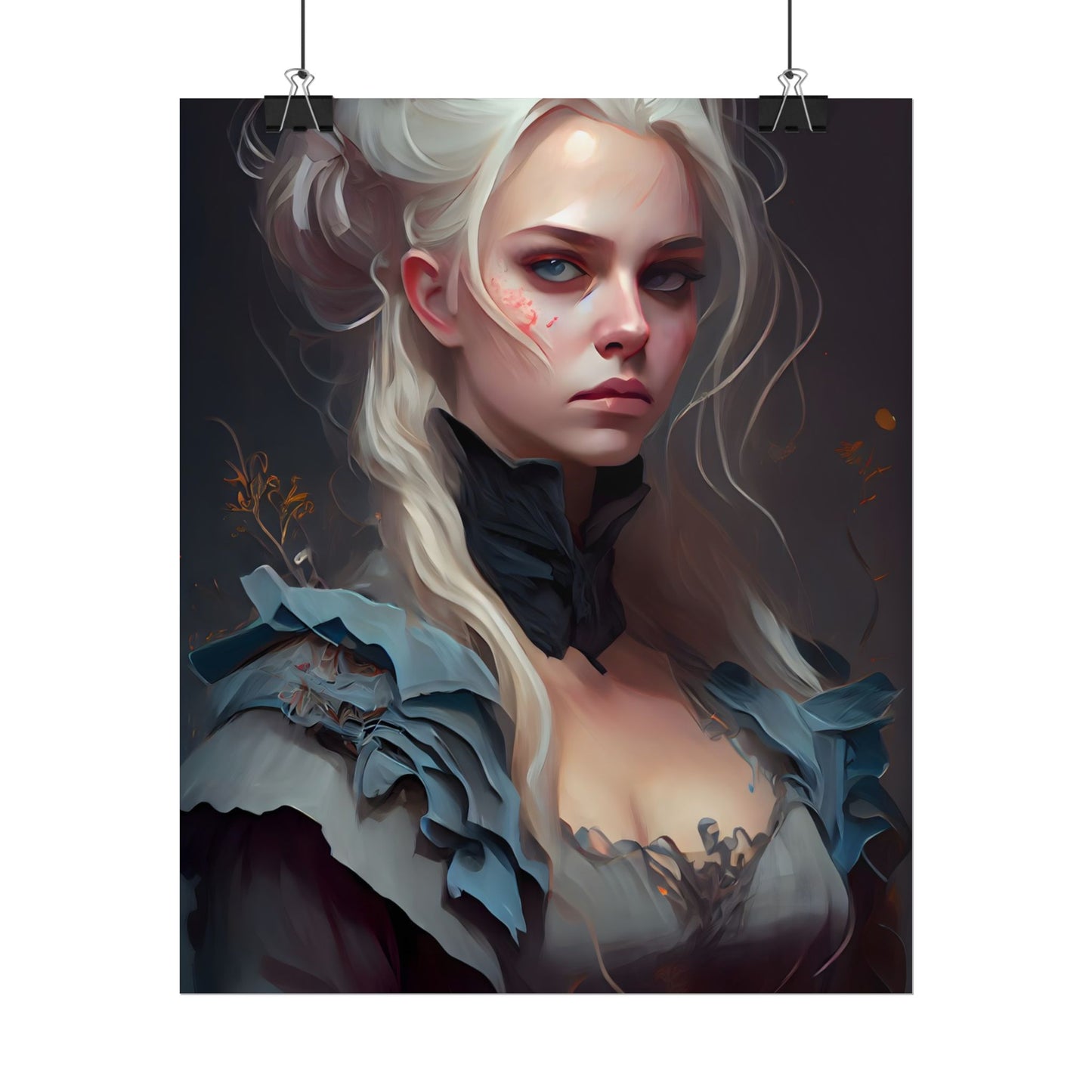 Blonde Profile Portrait: Simple Daylight Dress Art - Poster