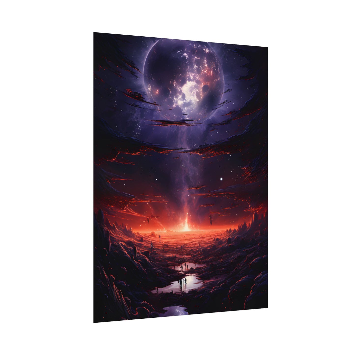 Vivid Black Hole Planet: A Detailed Cosmic Artwork - Poster