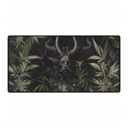 Menacing Victorian Devil: Fiery Brimstone Artwork - Desk Mat