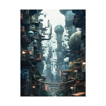 Post-Apocalyptic Ruin: Steampunk Cityscape Art - Poster