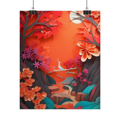 Vibrant European Landscape: Colorful Paper Quilling Art - Poster