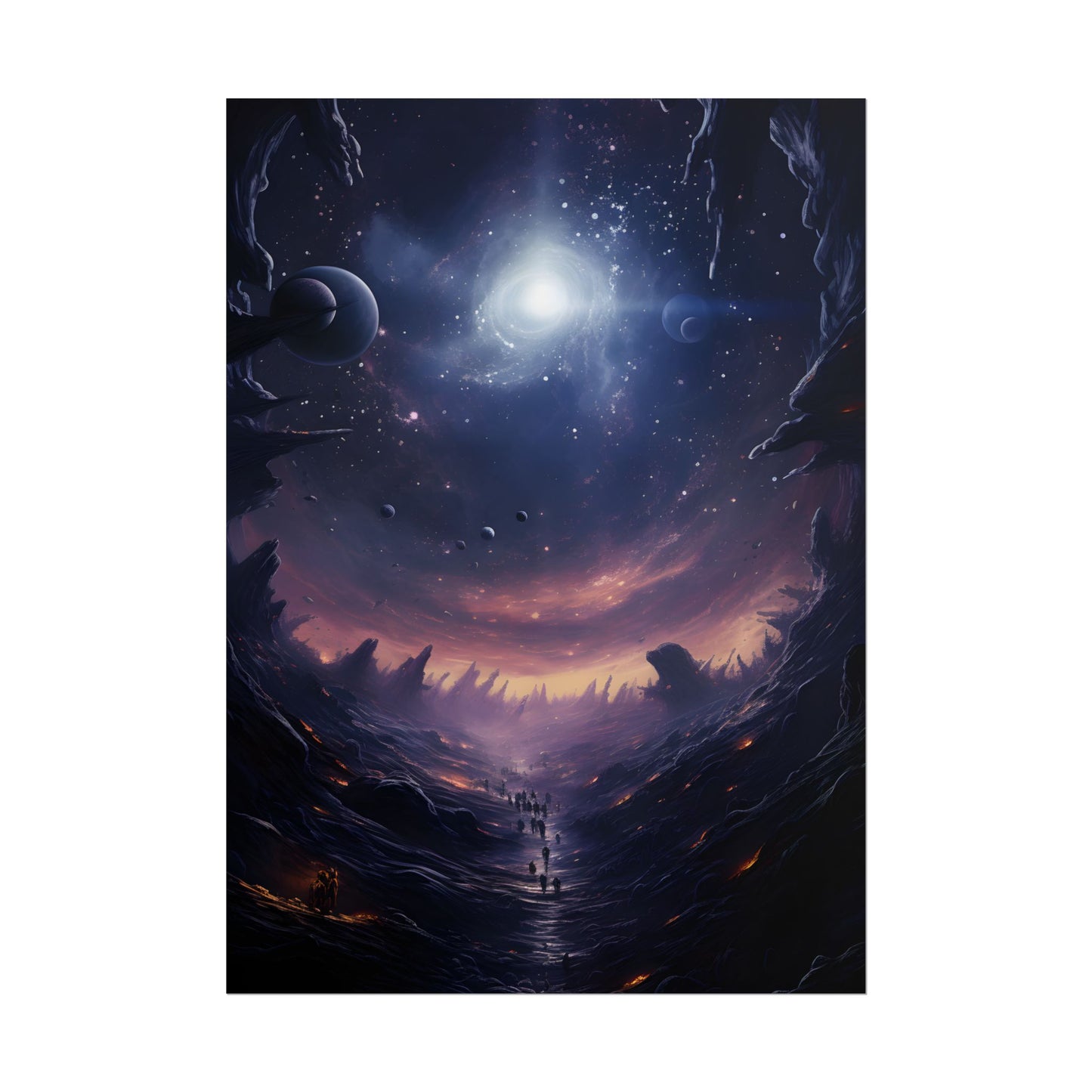 Black Hole Cosmic Art: A Planetary Masterpiece - Poster
