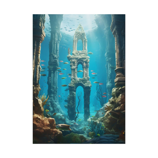 Unveiling the Hidden Underwater Lost City: Ancient Ruins - Poster