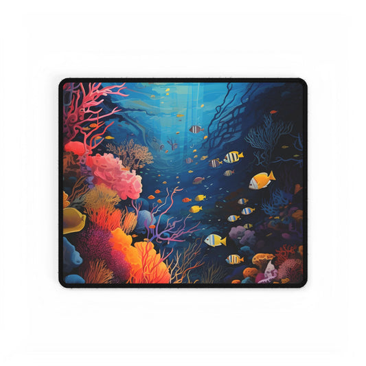 Vibrant Coral Reef Sanctuary: Teeming with Colorful Coral - Desk Mat