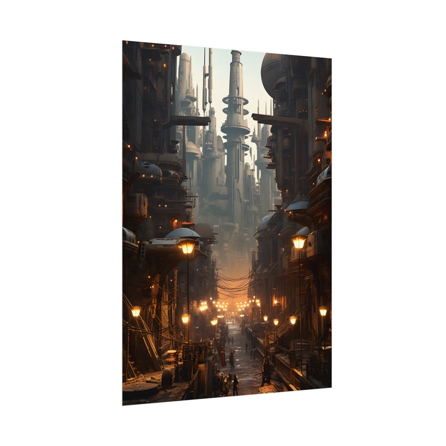 Post-Apocalyptic Steampunk City: Dystopian Artwork - Poster