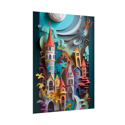 Eye-Catching European Landscape: Paper Quilling Artwork - Poster