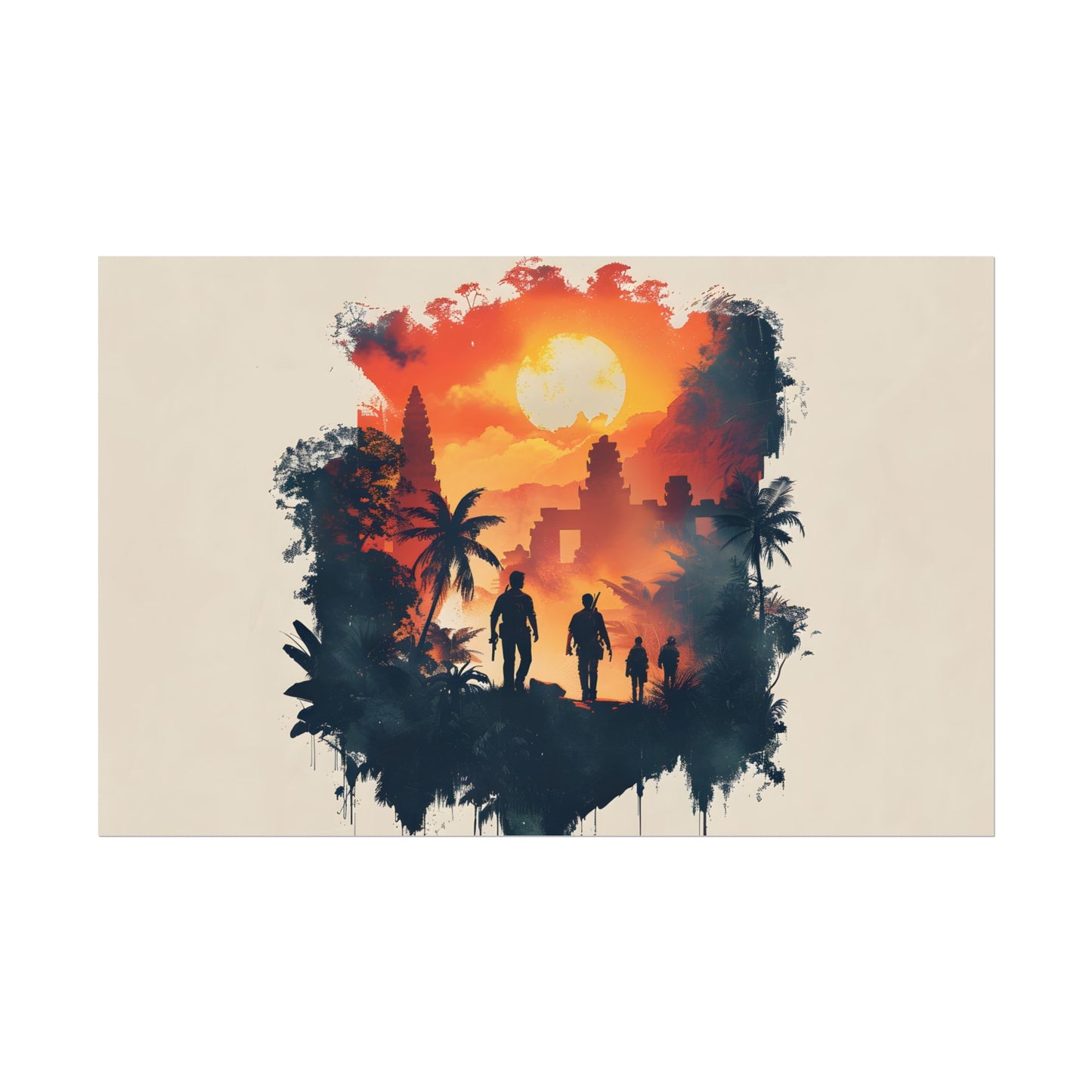 Nathan Drake's Adventure: Minimalist Illustration - Poster