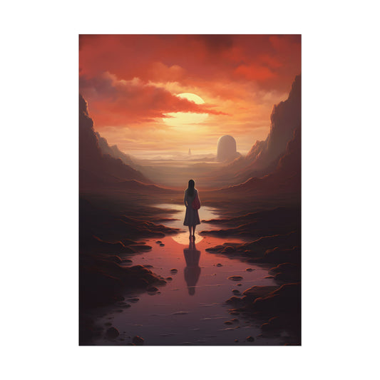 Serenity in Nature: Light Blue Landscape - Poster