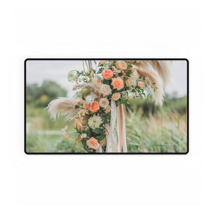 Whimsical Floral Wonders: Vibrant Pampas Garden Art - Desk Mat