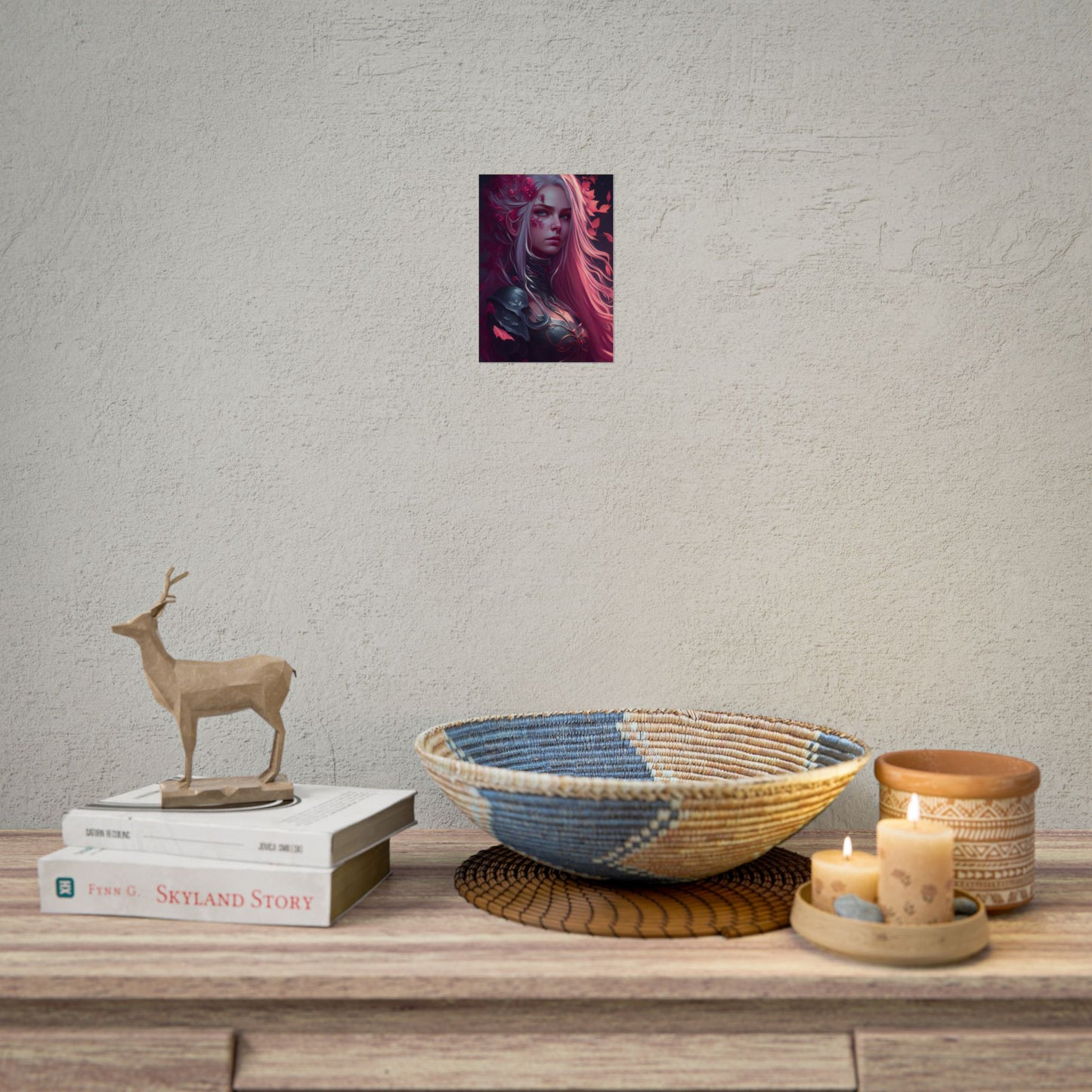 Astonishing Female Portrait with Pink Hair: Artistic Vision - Poster