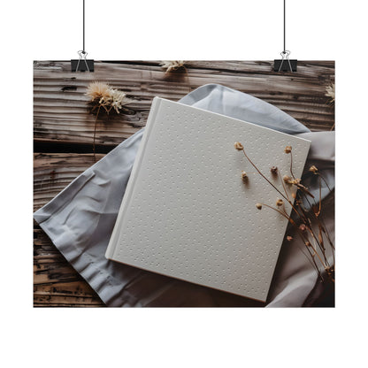 Minimalist Notebook with Embossed Dot Pattern - Poster