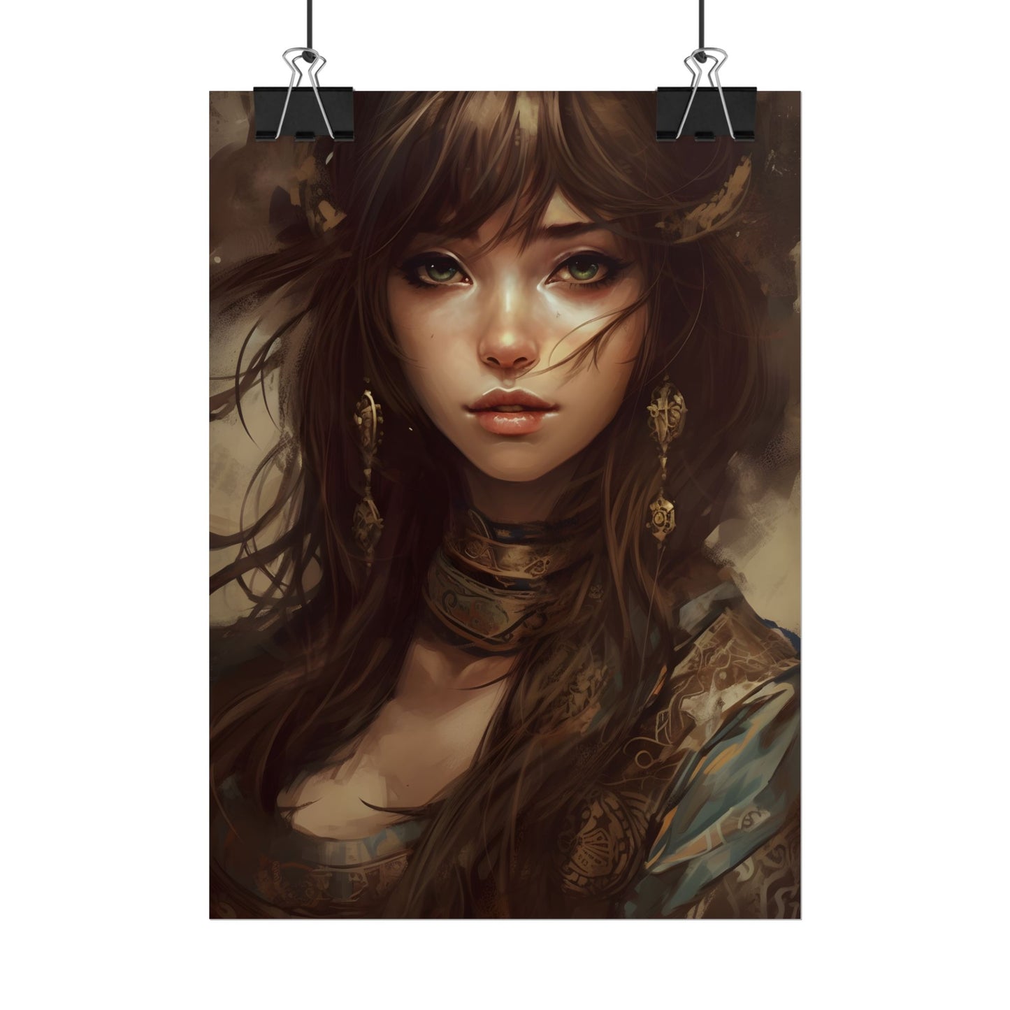 Enchanting Brunette Portrait: Gentle Beauty - Poster